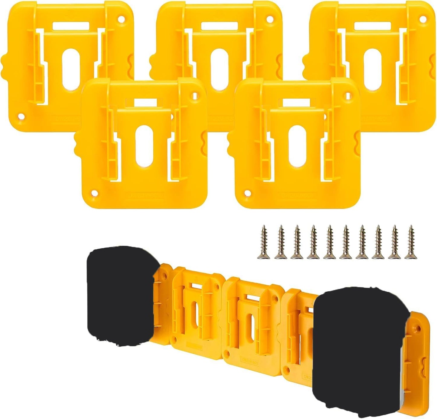 Lot de 5 supports de batterie compatibles avec Dewalt 20 V