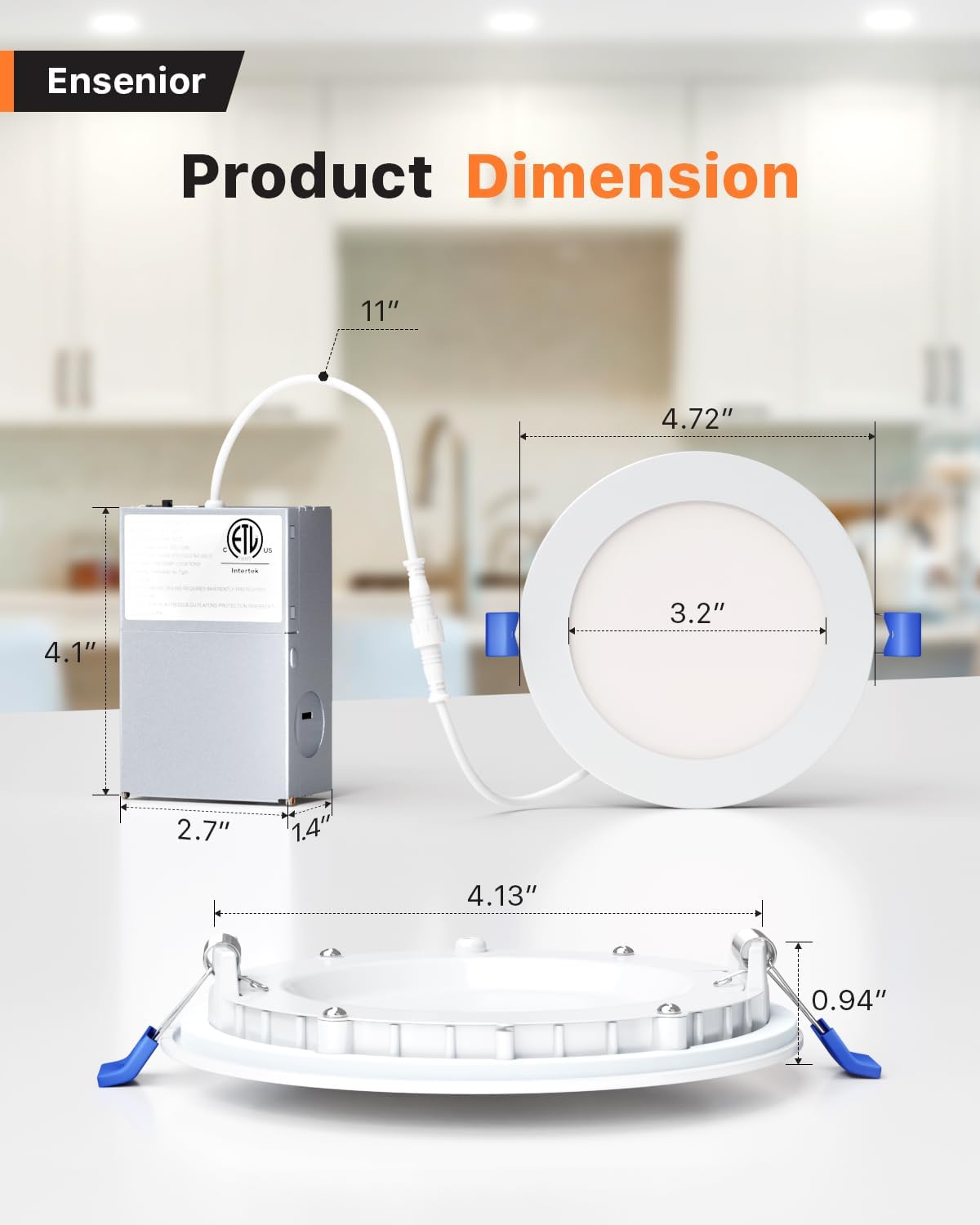 Lot de 12 luminaires encastrés minces à DEL