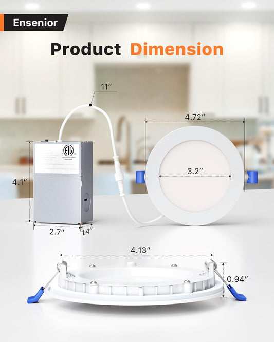 Lot de 6 luminaires encastrés minces à DEL