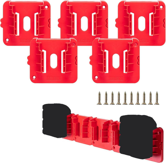 Lot de 5 supports de batterie compatibles avec Milwaukee 18v m18